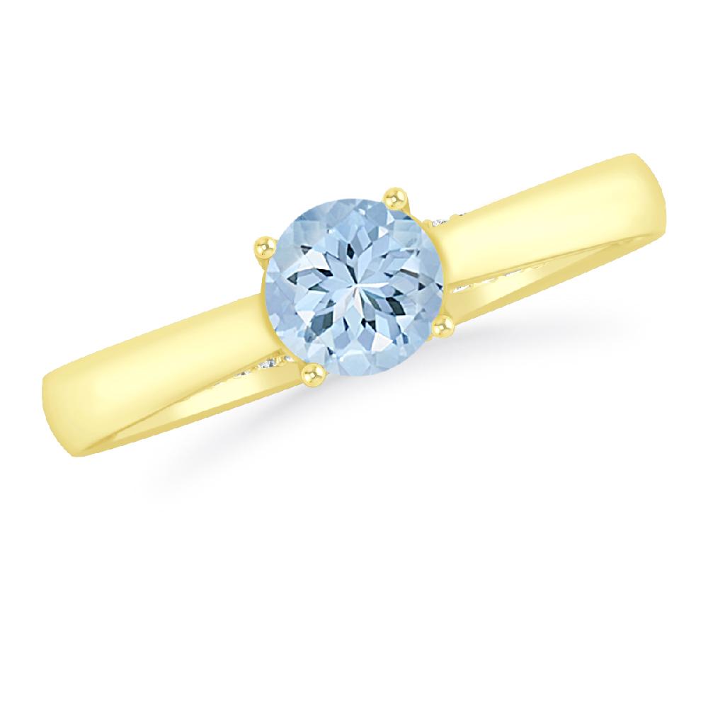 Yellow Gold - Aquamarine