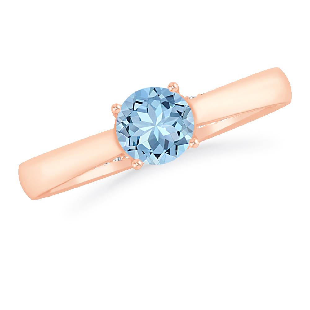 Rose Gold - Aquamarine