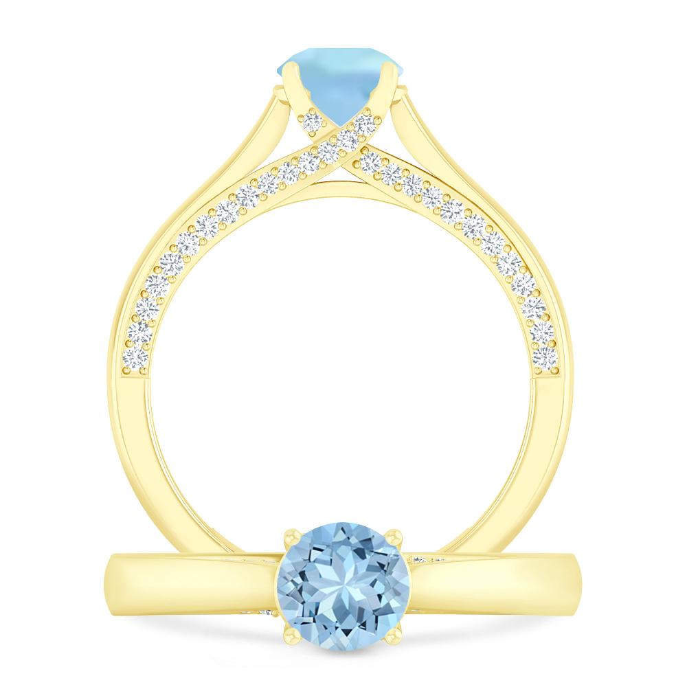 Yellow Gold - Aquamarine