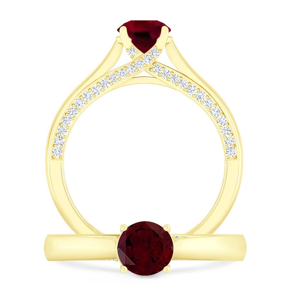 Yellow Gold - Garnet