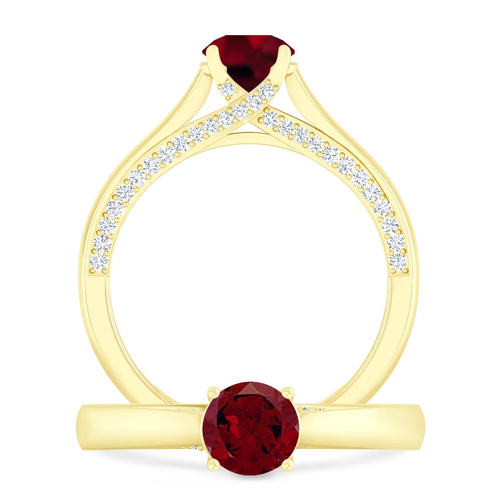 Yellow Gold - Garnet