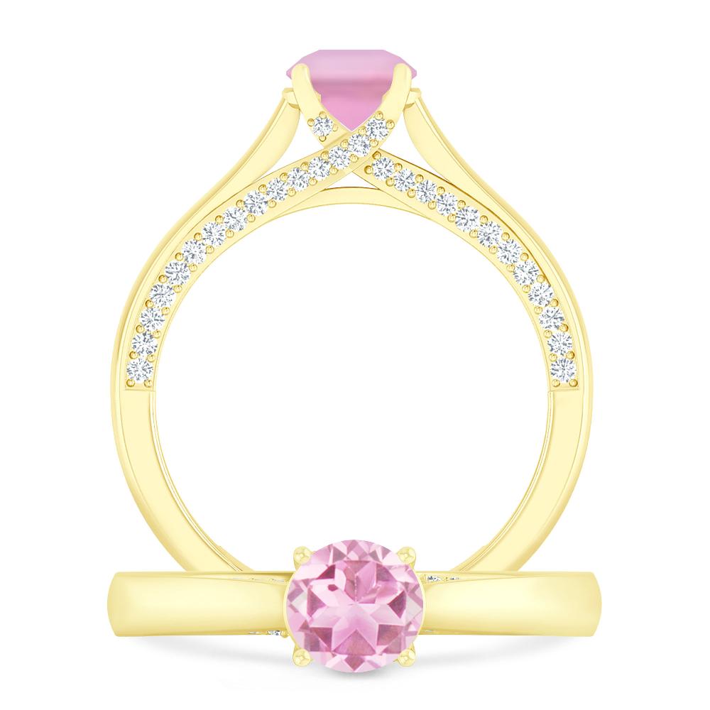 Yellow Gold - Pink Tourmaline