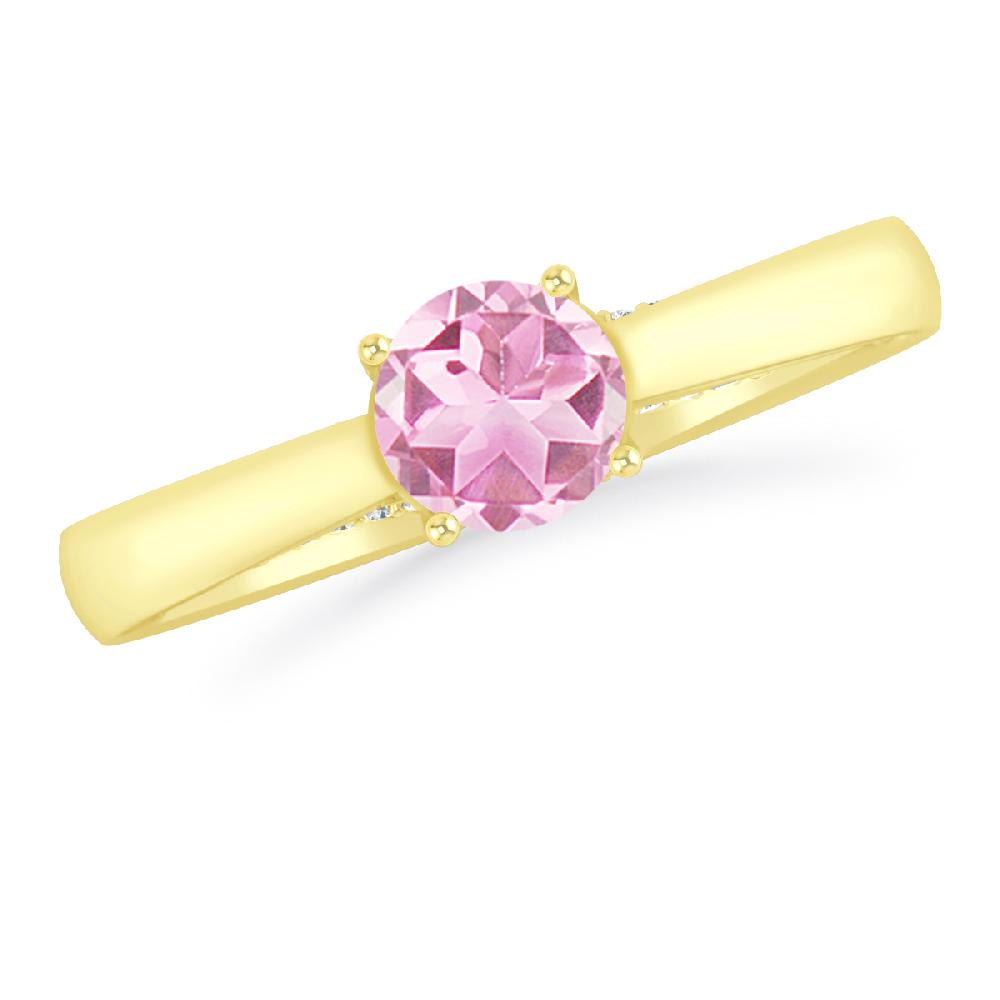 Yellow Gold - Pink Tourmaline