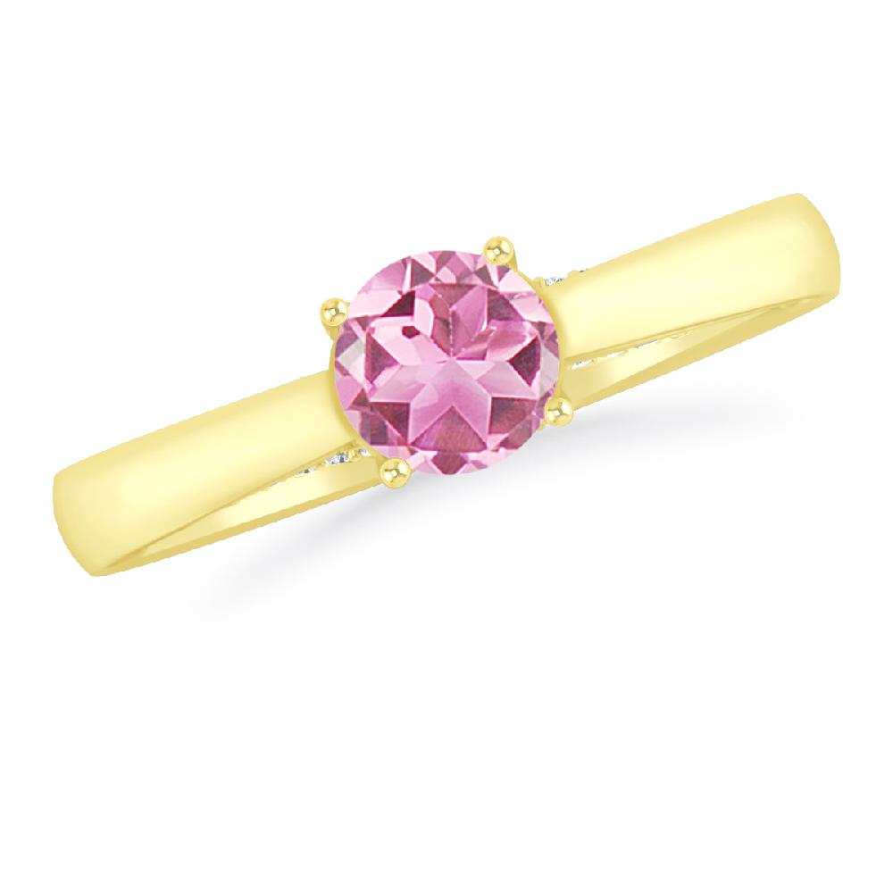 Yellow Gold - Pink Tourmaline