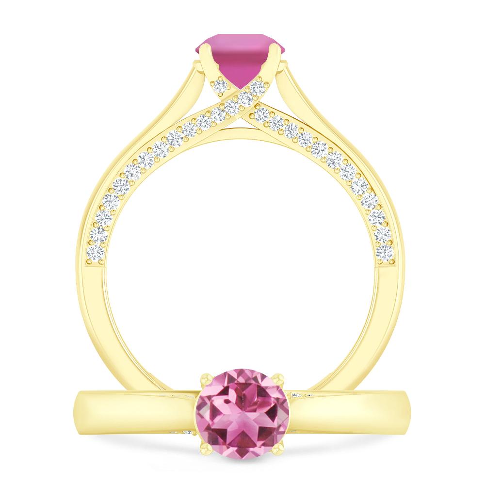 Yellow Gold - Pink Tourmaline