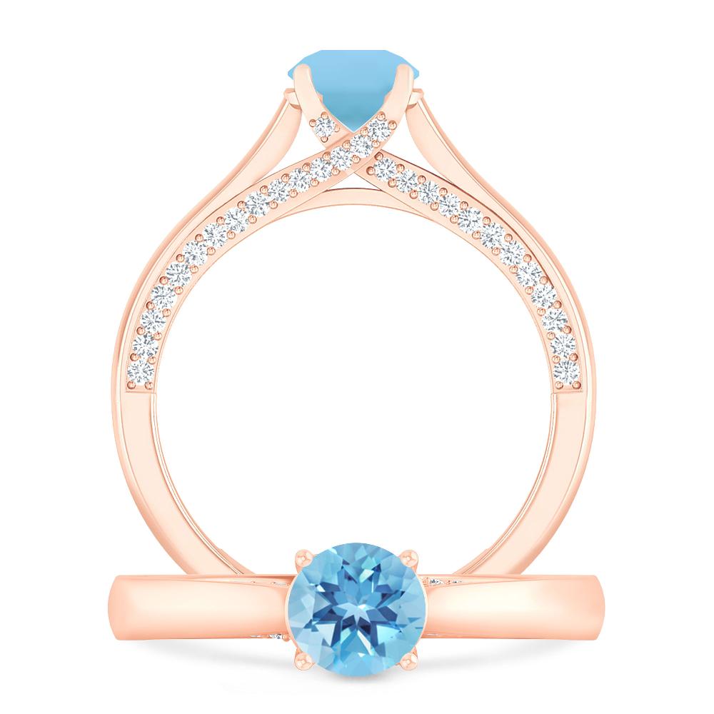 Rose Gold - Blue Topaz