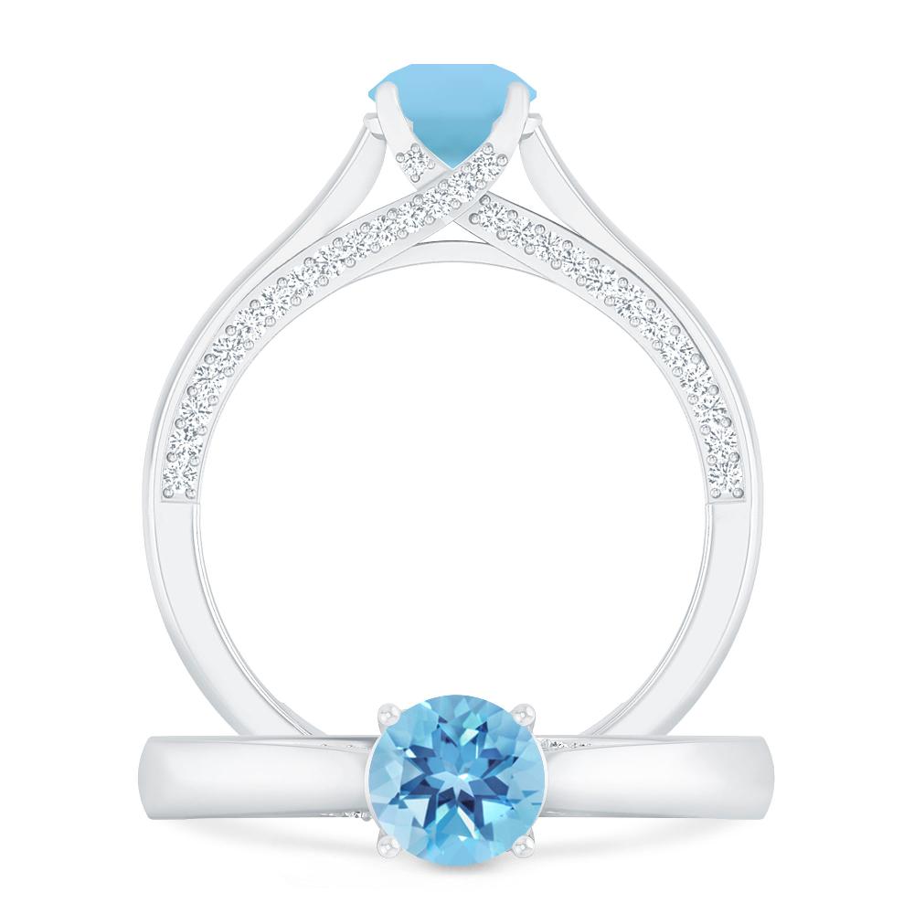 White Gold - Blue Topaz