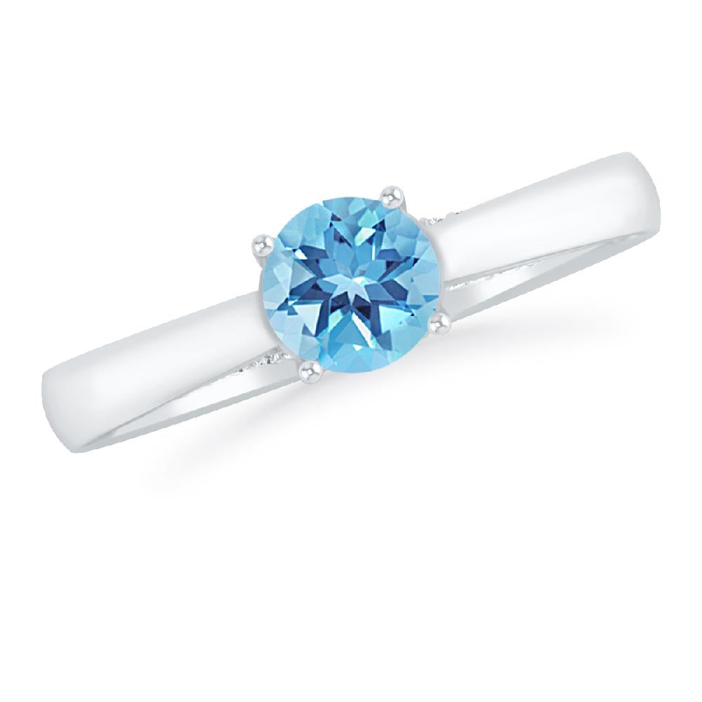 White Gold - Blue Topaz