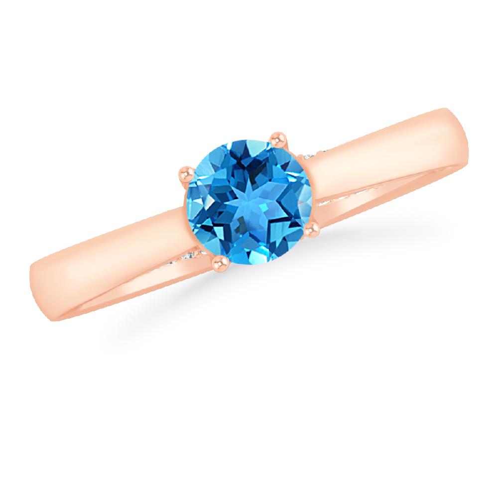 Rose Gold - Blue Topaz