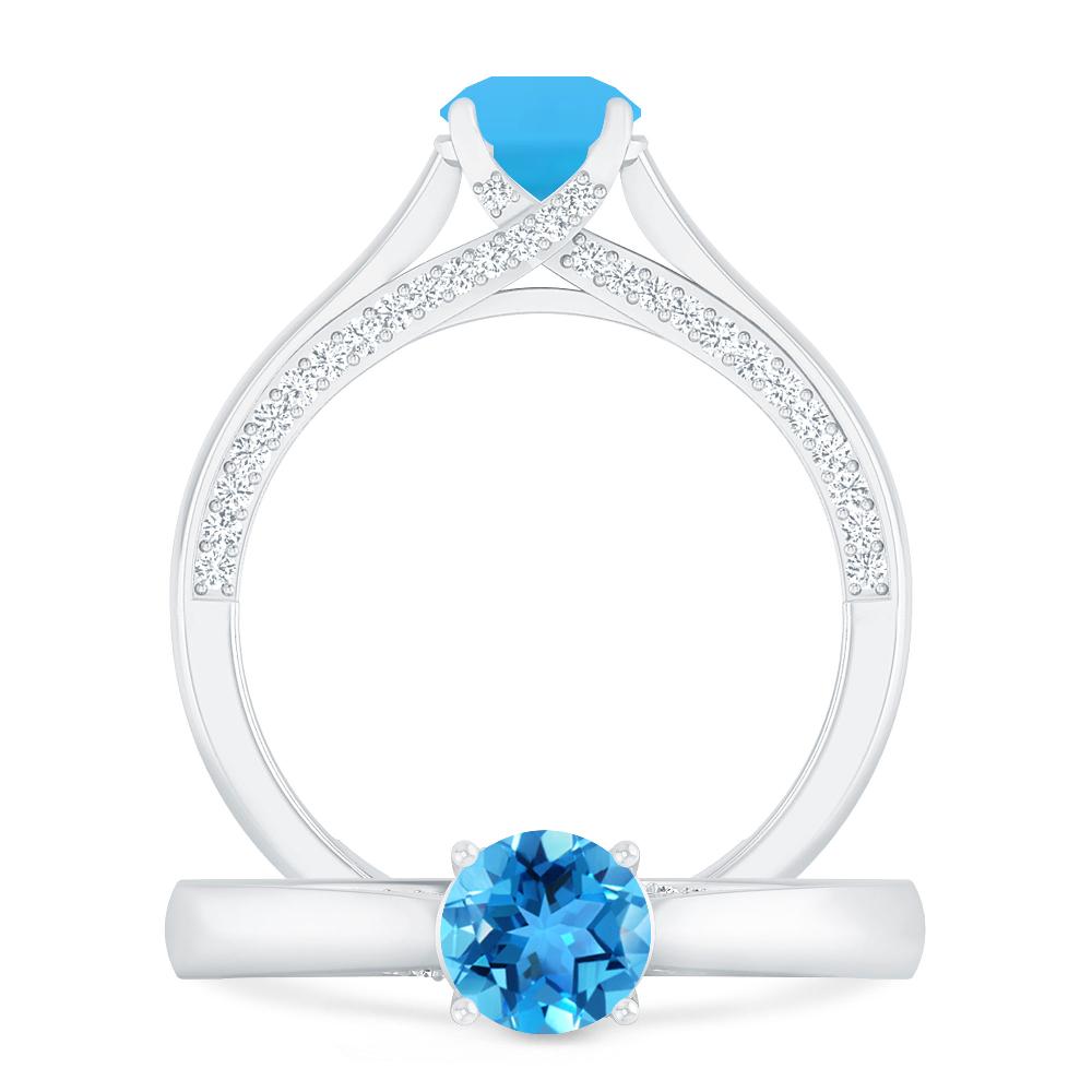 White Gold - Blue Topaz