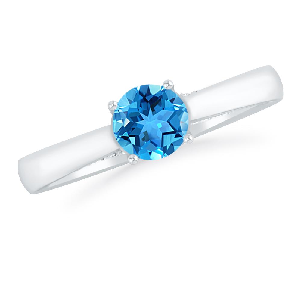 White Gold - Blue Topaz