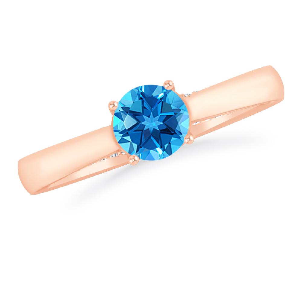 Rose Gold - Blue Topaz