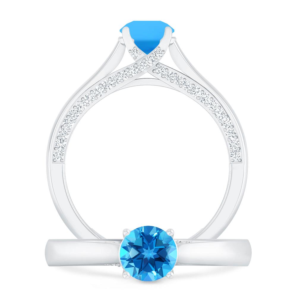 White Gold - Blue Topaz