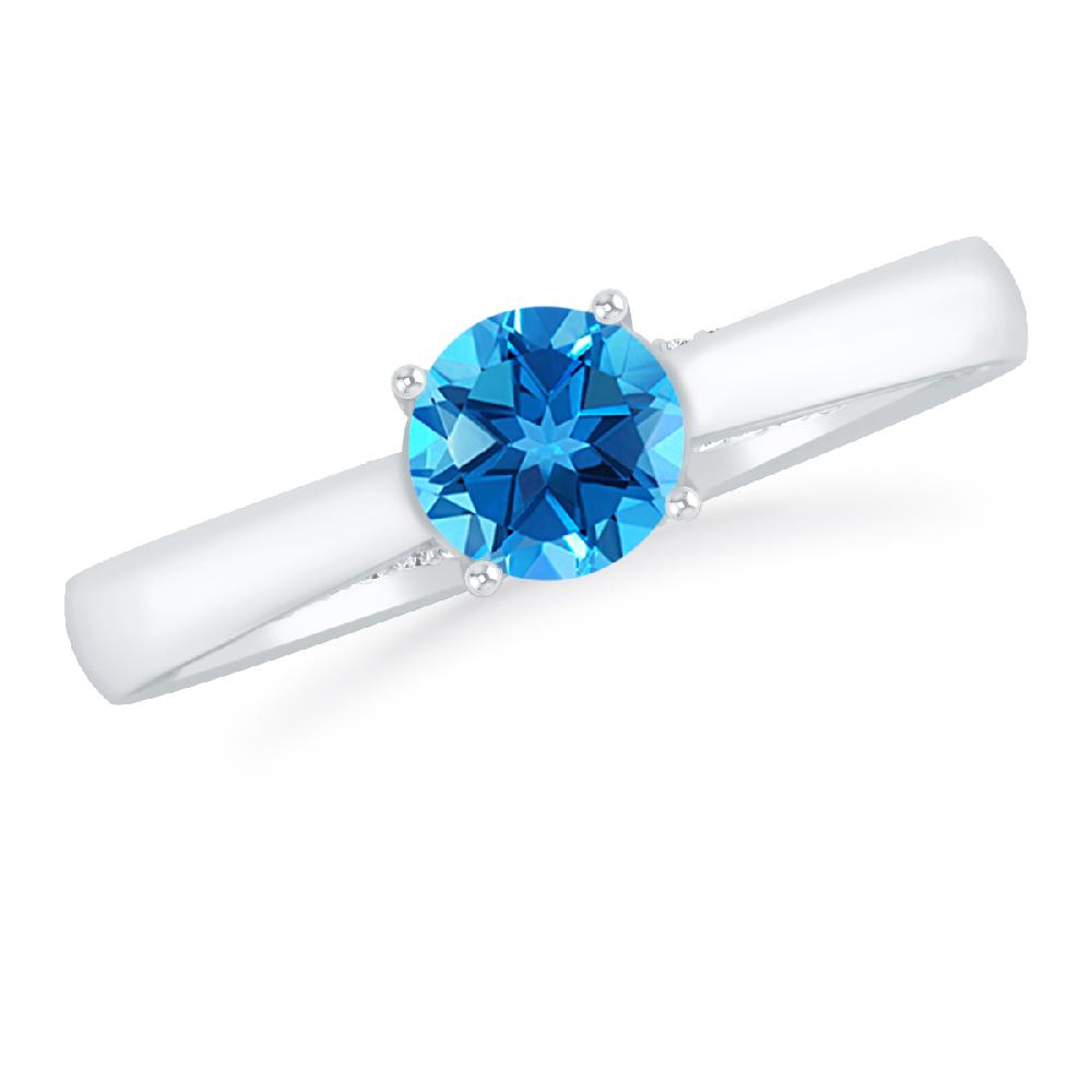 White Gold - Blue Topaz