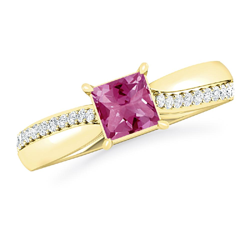 Yellow Gold - Pink Tourmaline