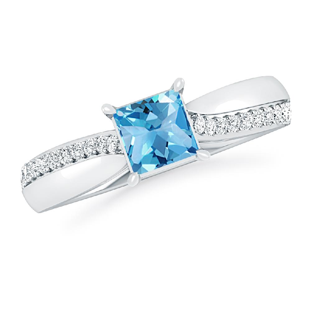 White Gold - Blue Topaz