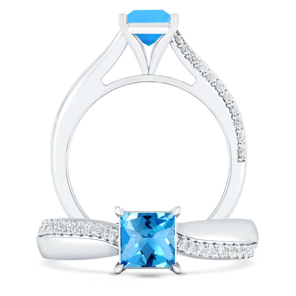 White Gold - Blue Topaz