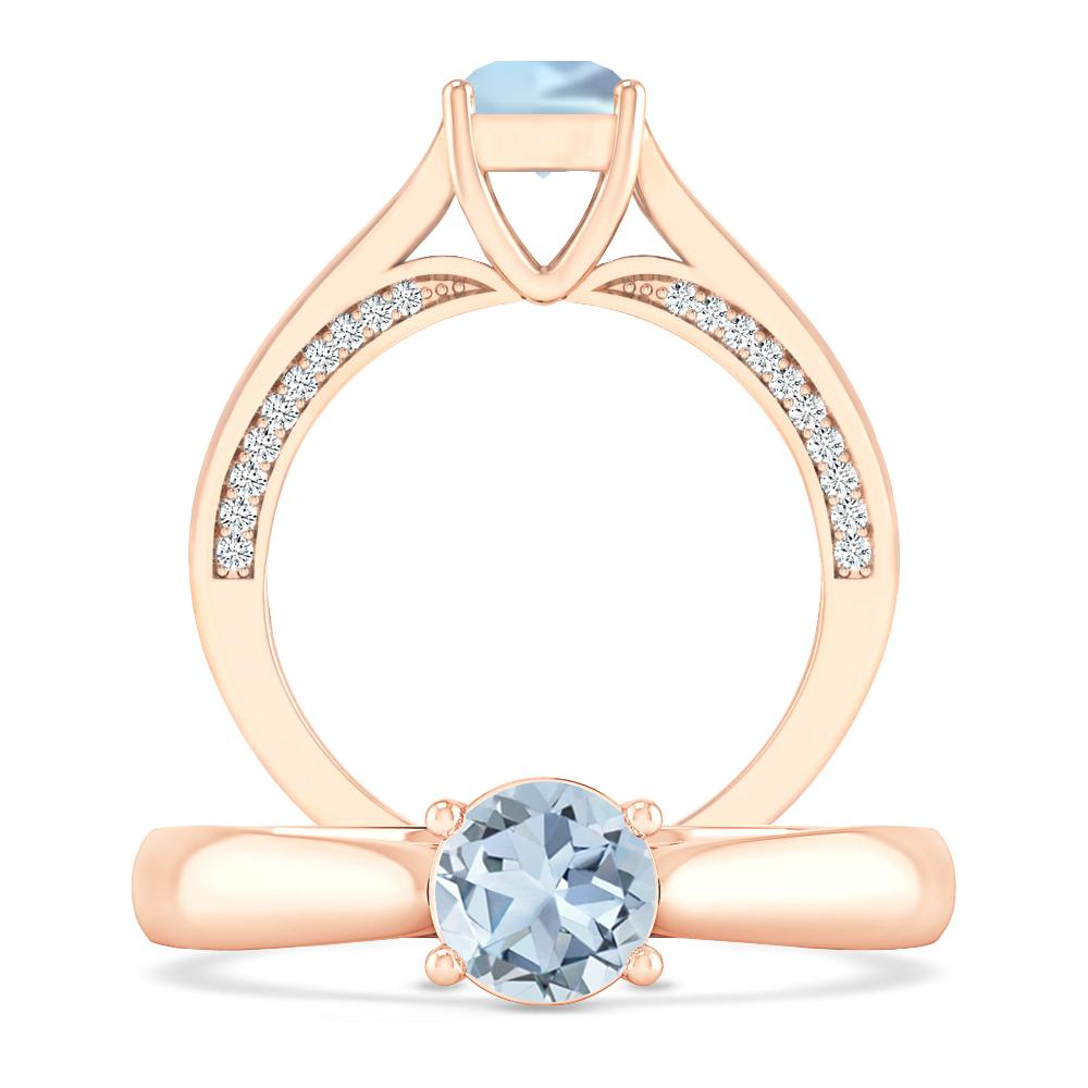 Rose Gold - Aquamarine