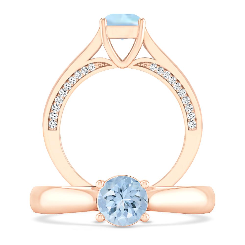 Rose Gold - Aquamarine