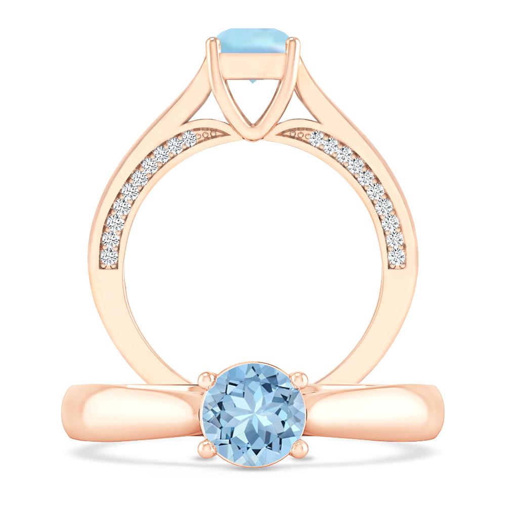 Rose Gold - Aquamarine