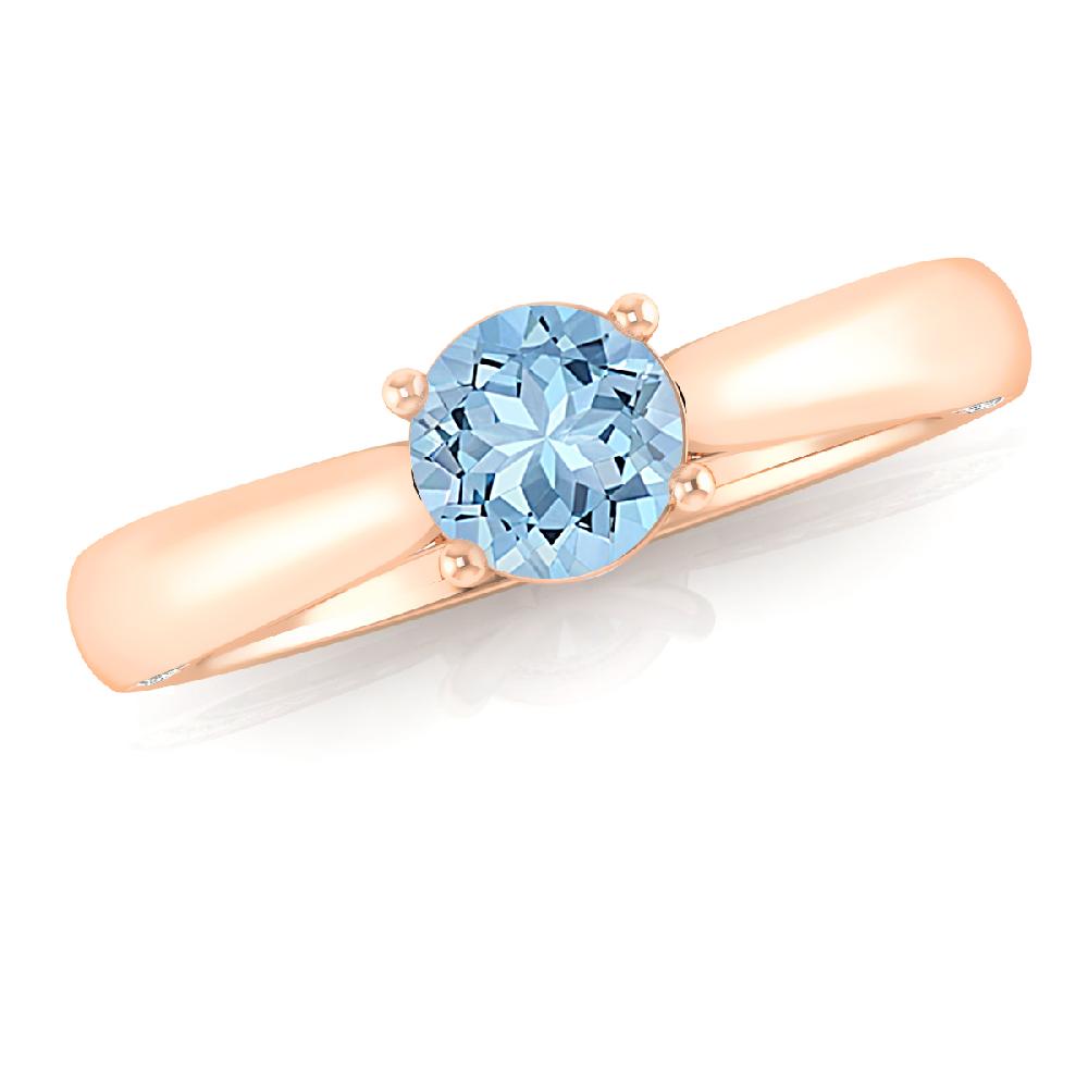 Rose Gold - Aquamarine