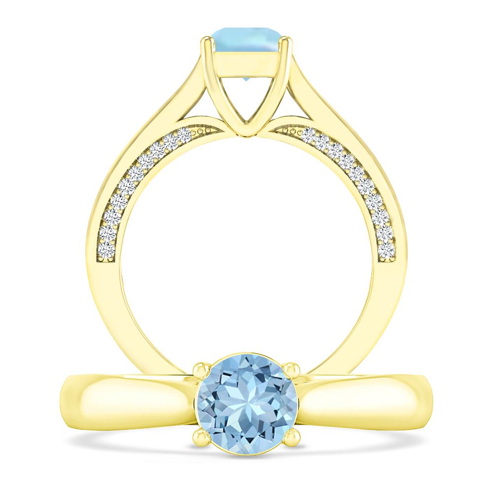 Yellow Gold - Aquamarine