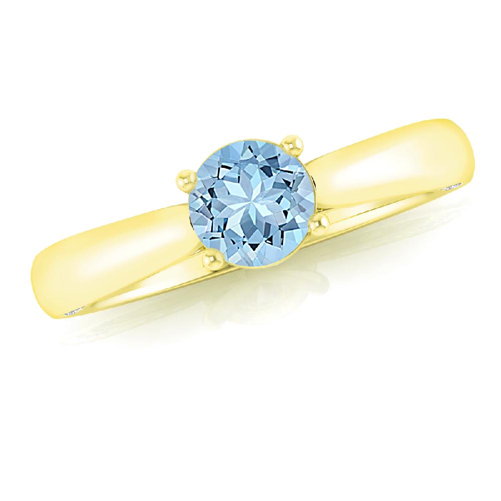 Yellow Gold - Aquamarine