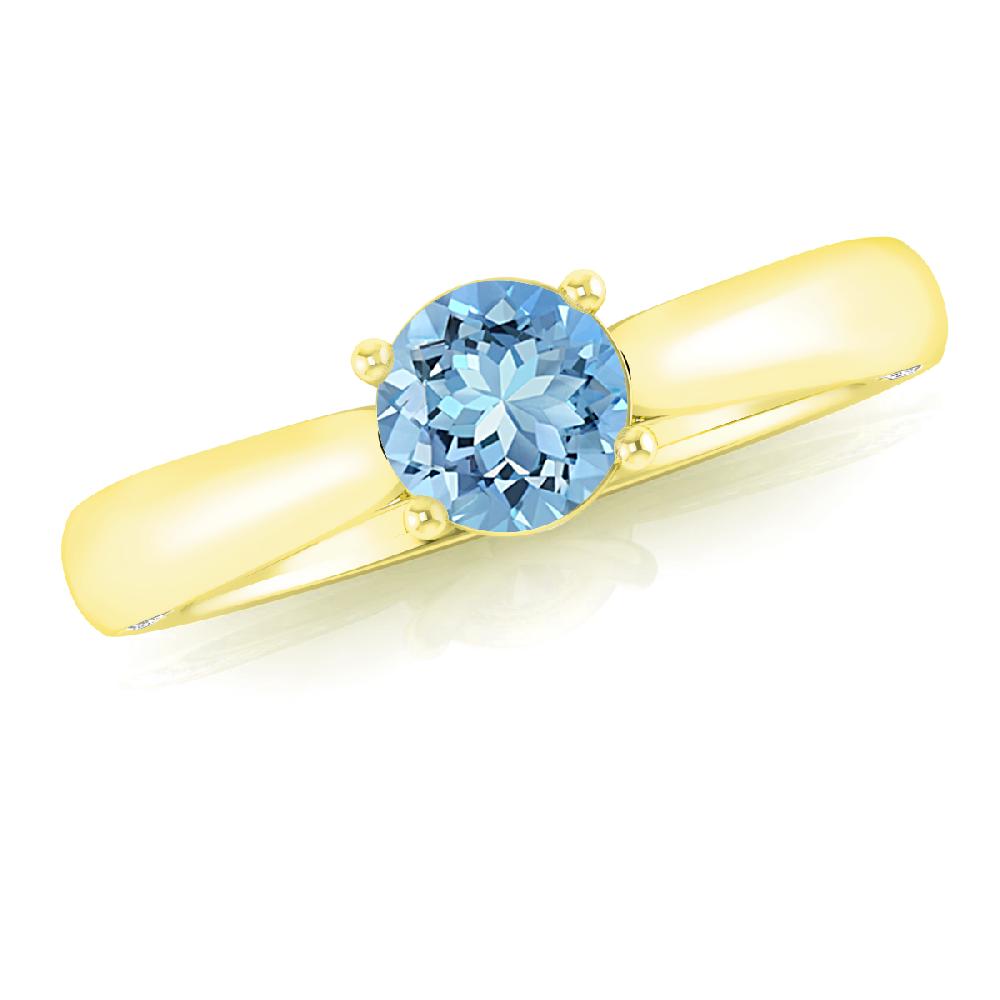 Yellow Gold - Aquamarine