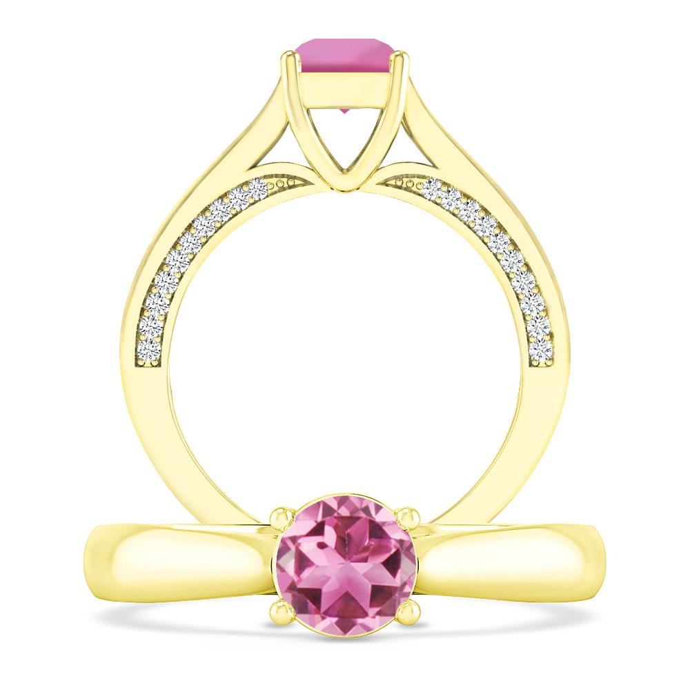 Yellow Gold - Pink Tourmaline