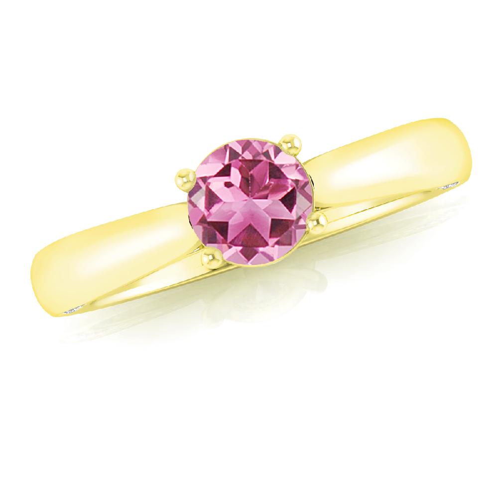 Yellow Gold - Pink Tourmaline