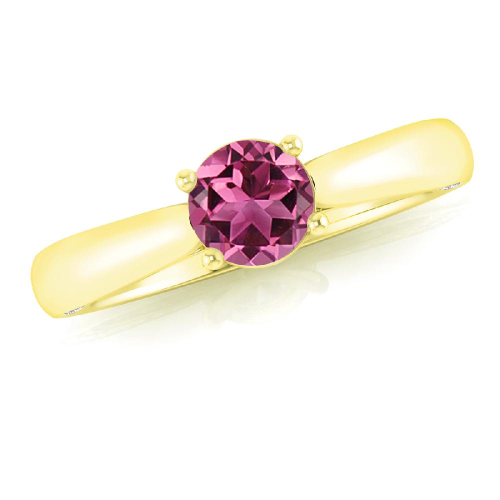 Yellow Gold - Pink Tourmaline