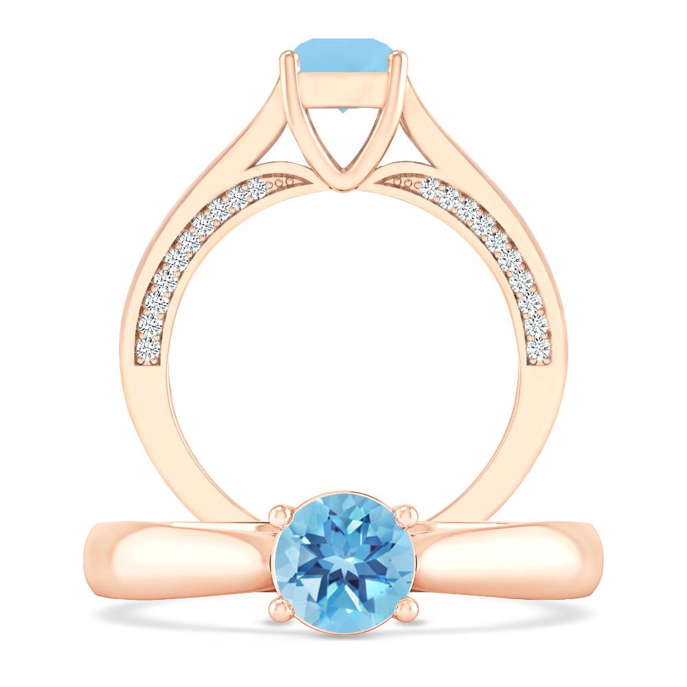 Rose Gold - Blue Topaz