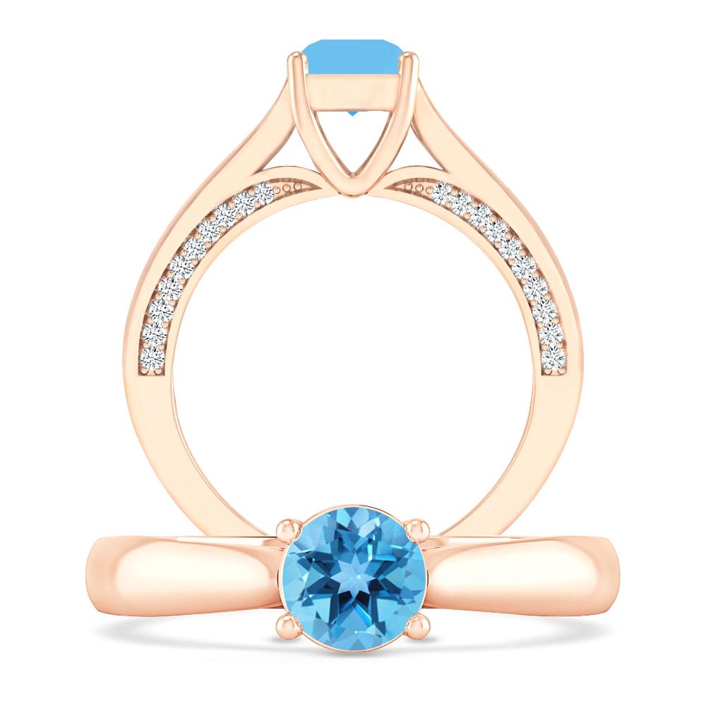 Rose Gold - Blue Topaz