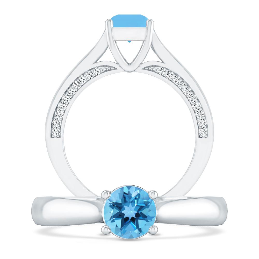 White Gold - Blue Topaz