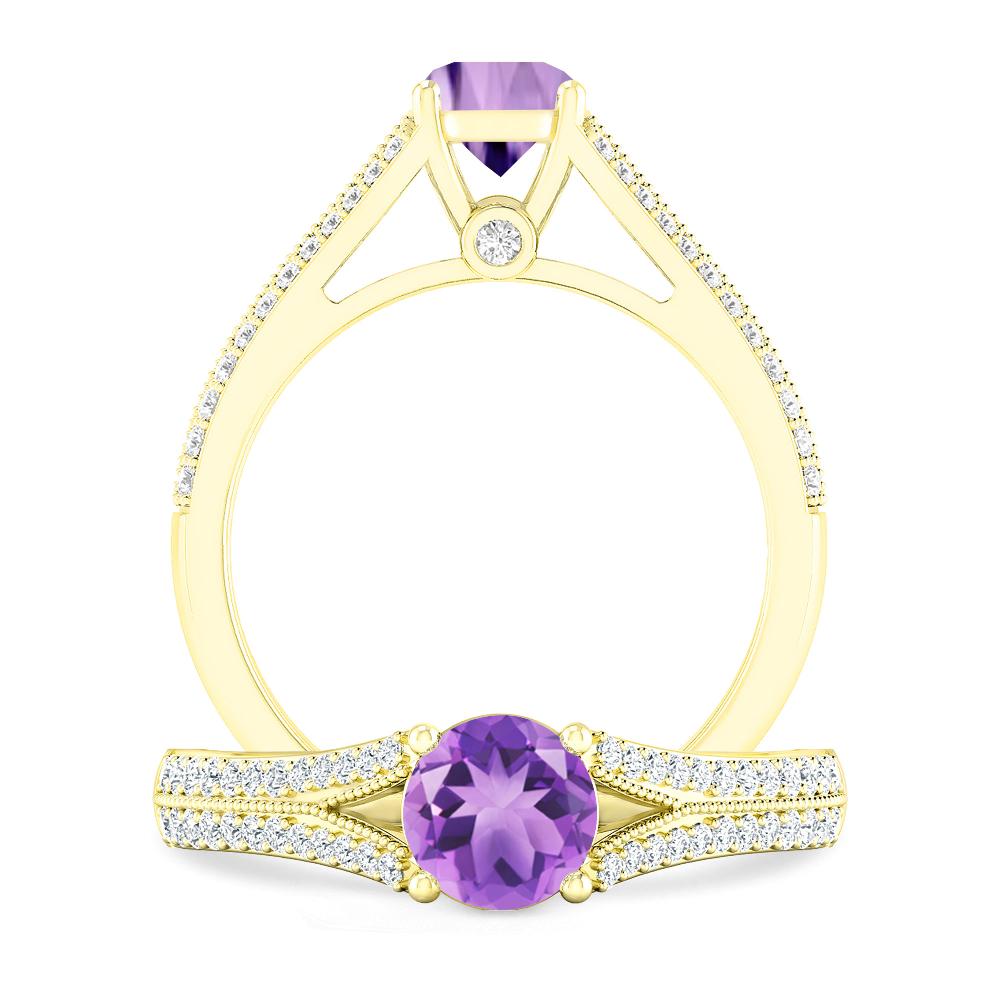 Yellow Gold - Amethyst