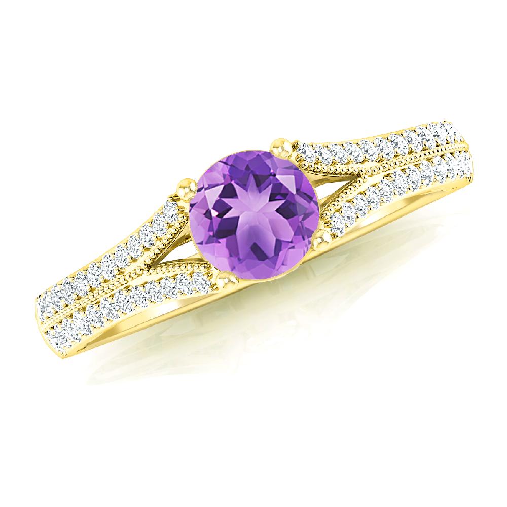 Yellow Gold - Amethyst