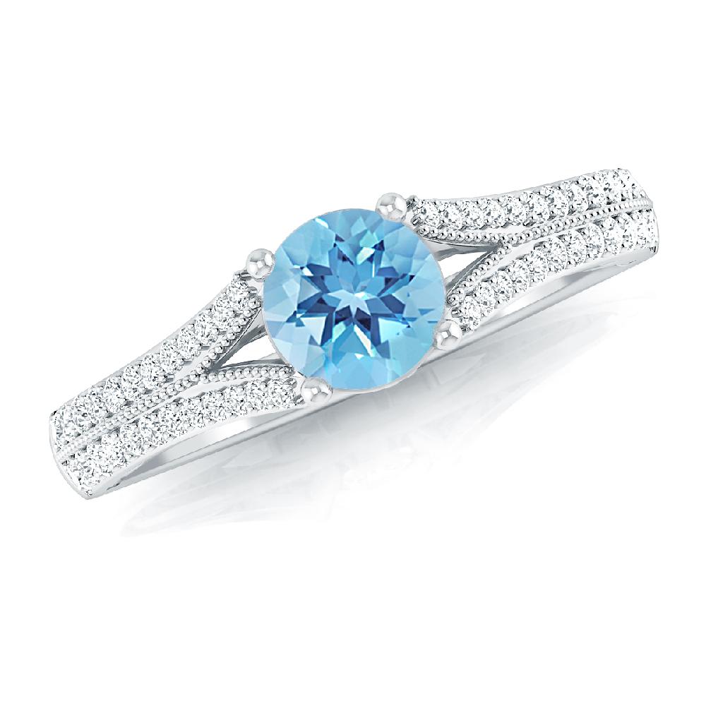 White Gold - Blue Topaz