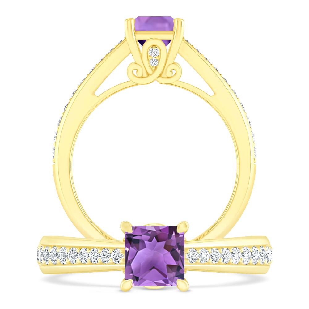 Yellow Gold - Amethyst