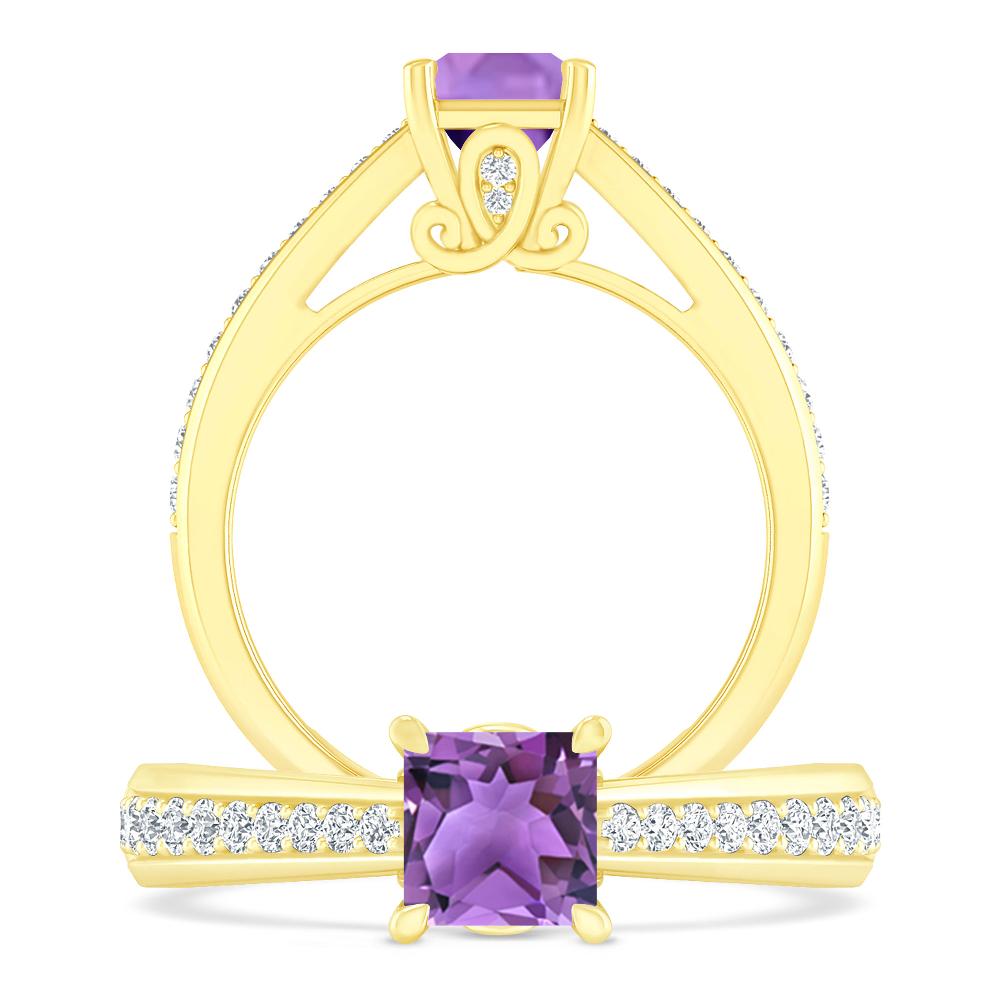 Yellow Gold - Amethyst