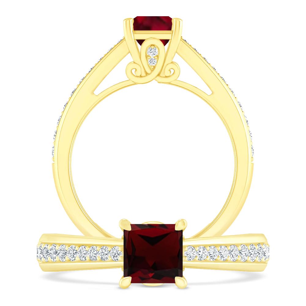 Yellow Gold - Garnet