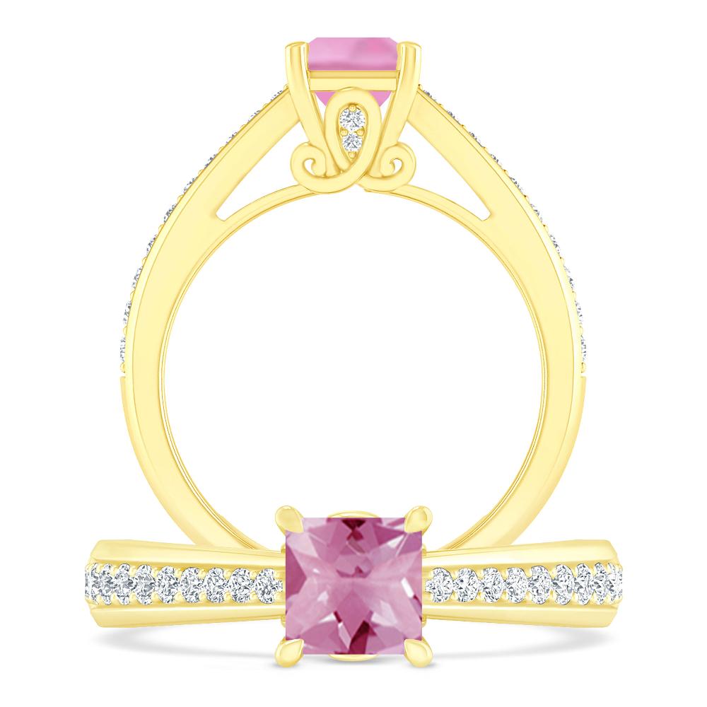 Yellow Gold - Pink Tourmaline