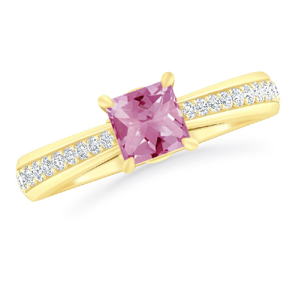 Yellow Gold - Pink Tourmaline