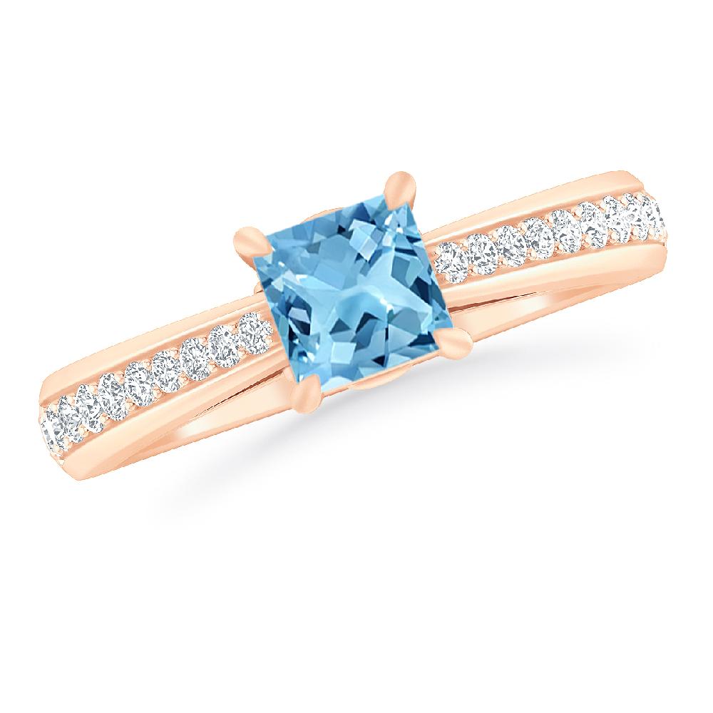 Rose Gold - Blue Topaz