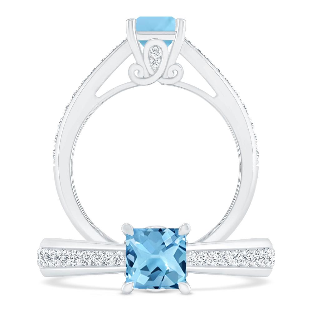 White Gold - Blue Topaz