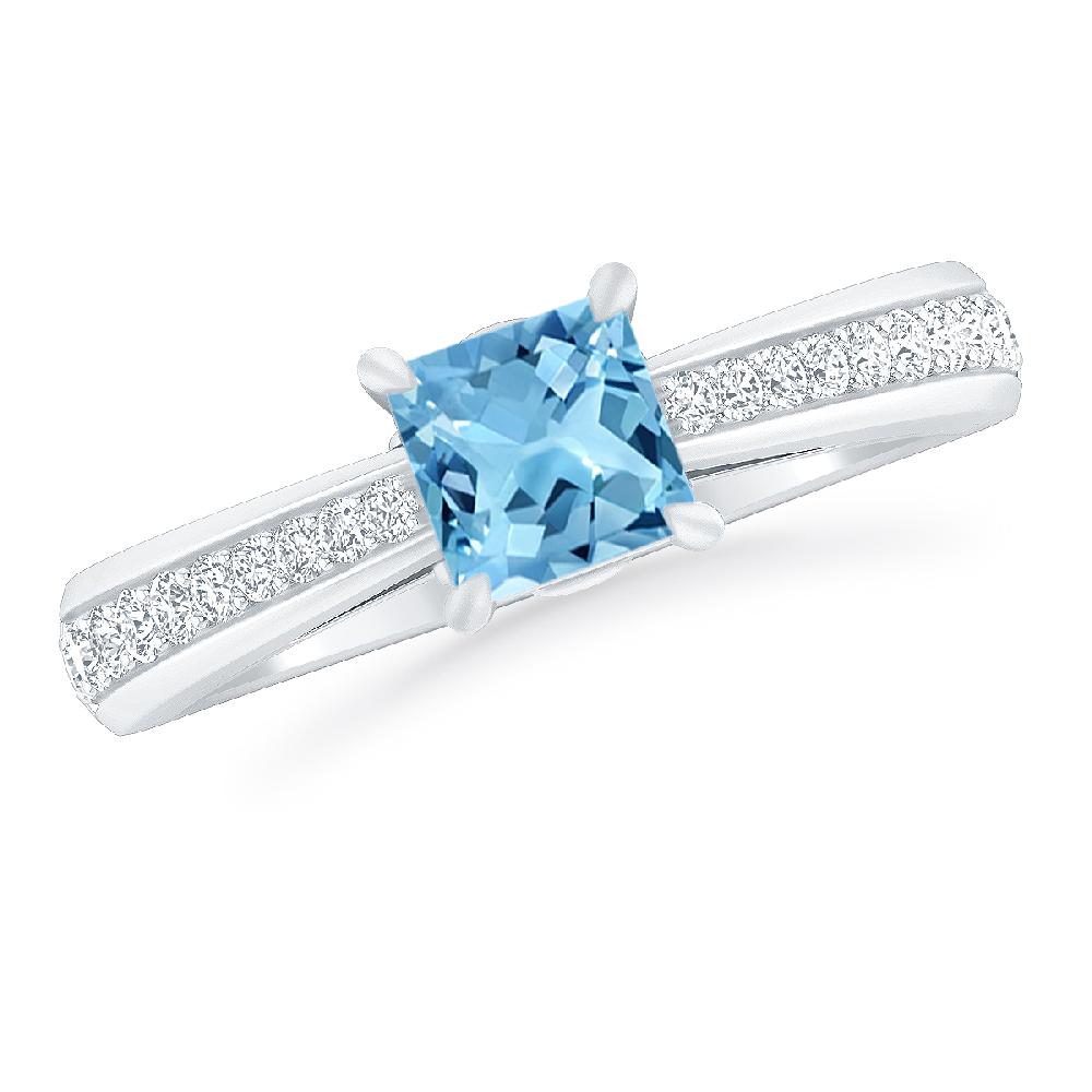White Gold - Blue Topaz