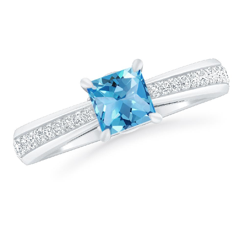 White Gold - Blue Topaz