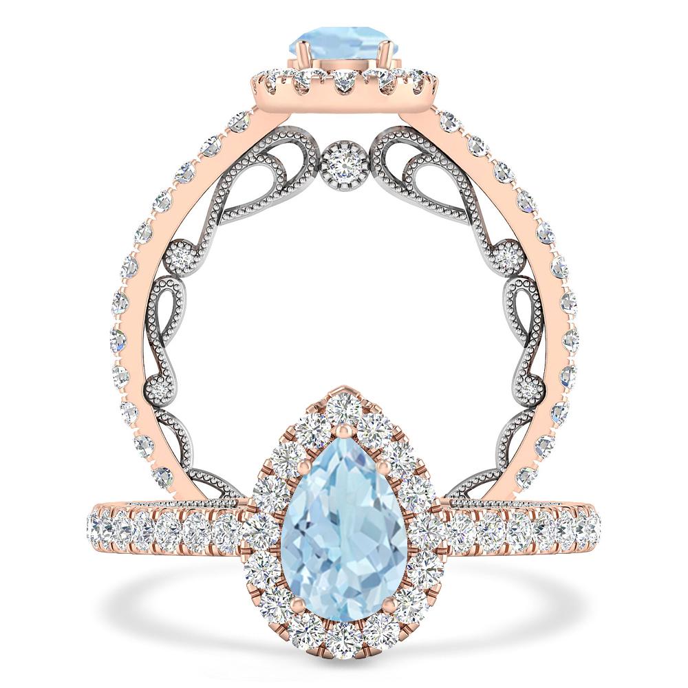 Rose Gold - Aquamarine