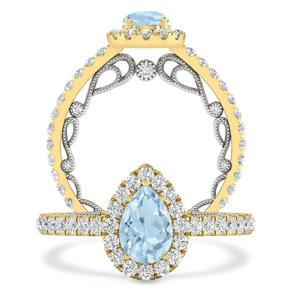 Yellow Gold - Aquamarine