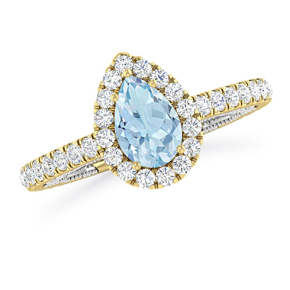 Yellow Gold - Aquamarine