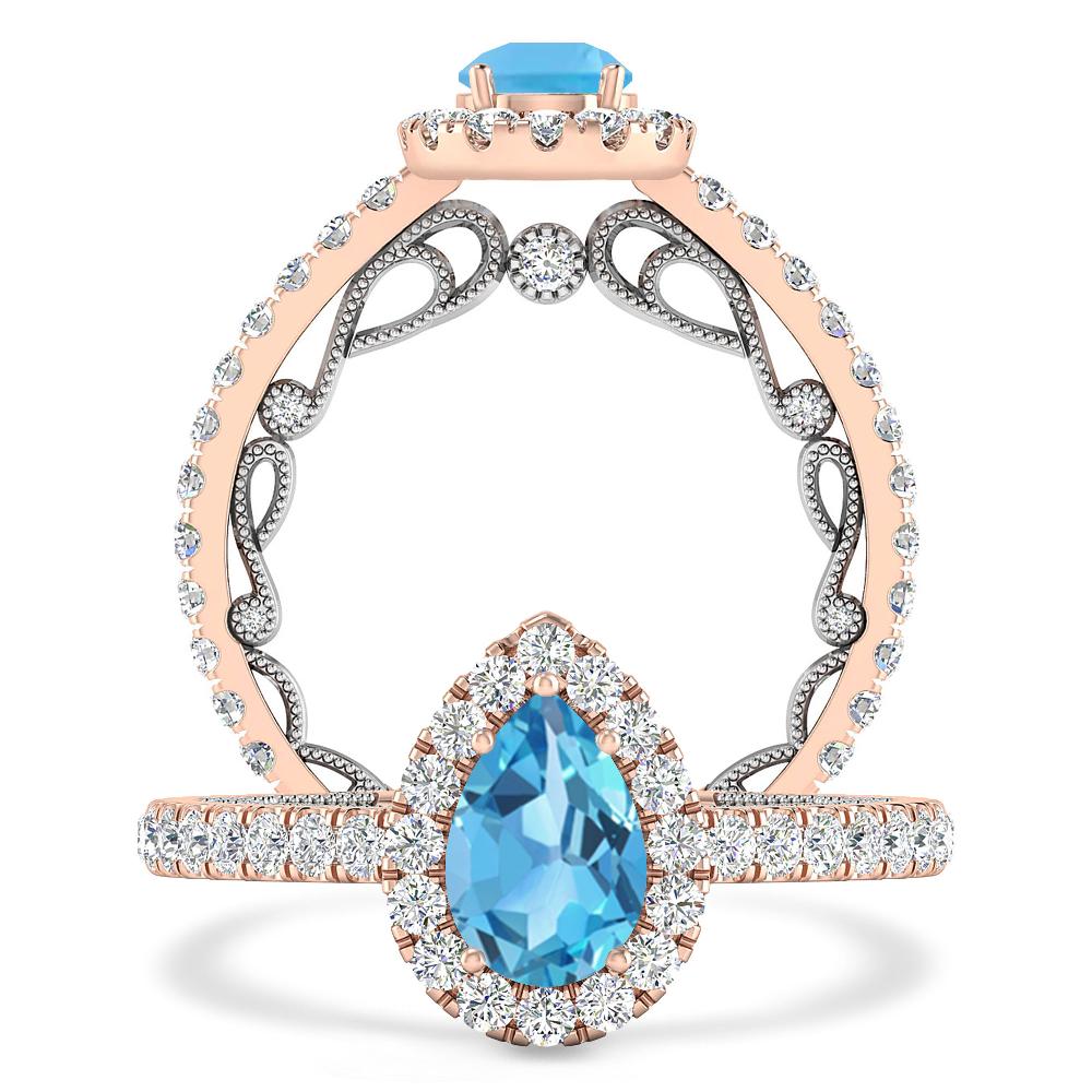 Rose Gold - Blue Topaz